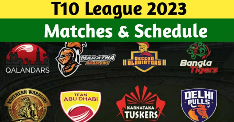 T10 LEAGUE 2023, MATCHES, SCHEDULE, AND NEWS