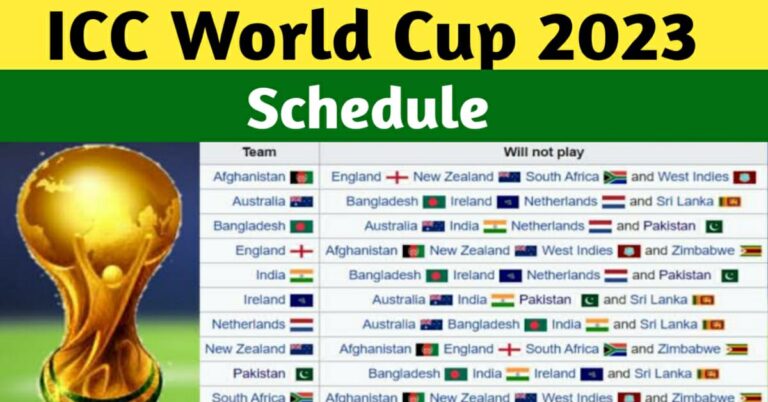 ODI WORLD CUP 2023 SCHEDULE