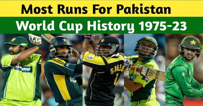 Most Runs For Pakistan In ICC World Cup History From 1975 – 2023
