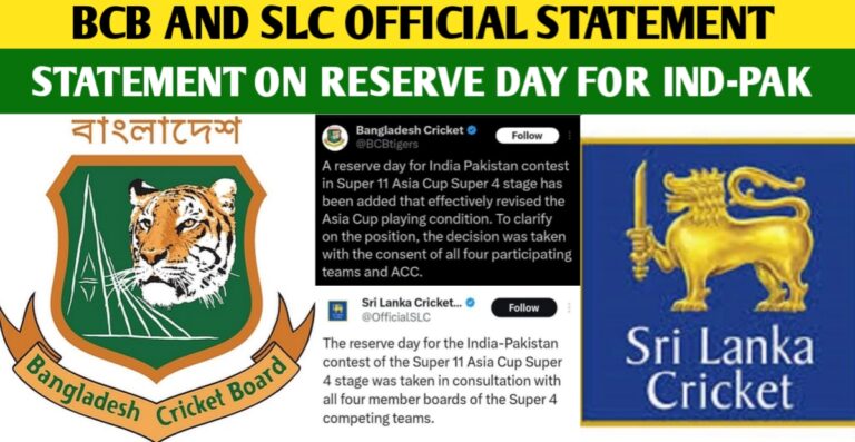 Reserve Day For Ind Vs Pak: BCB And SLC Released Official Statement