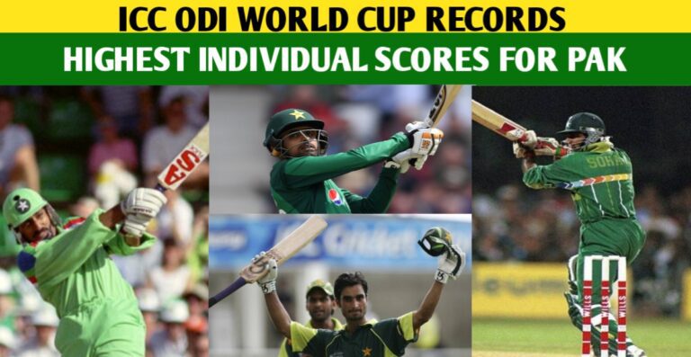 Highest Scores By Pakistani Batters In ICC ODI World Cup History