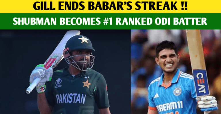 Shubman Gill Replaces Babar Azam As The Top Ranked ODI Batsman In ICC Rankings