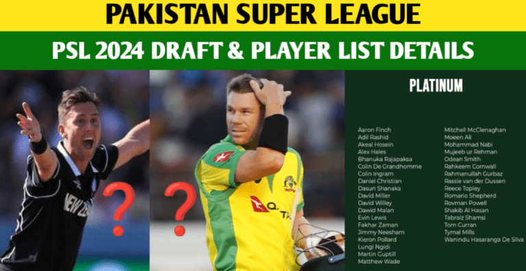 PSL 2024 New Players And Confirmed Signings – PSL 2024 Draft